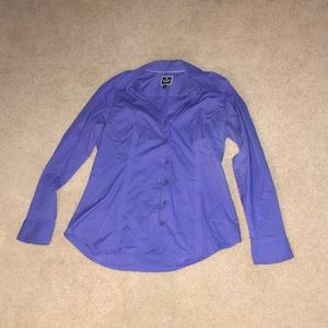 Express blue button down blouse